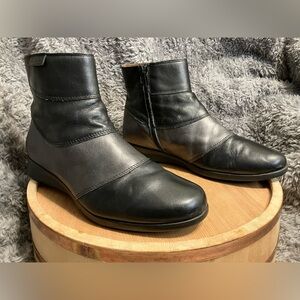 Pitillos Black Silver Patent/Soft Leather Ankle Boots Woman’s EU40/US 9